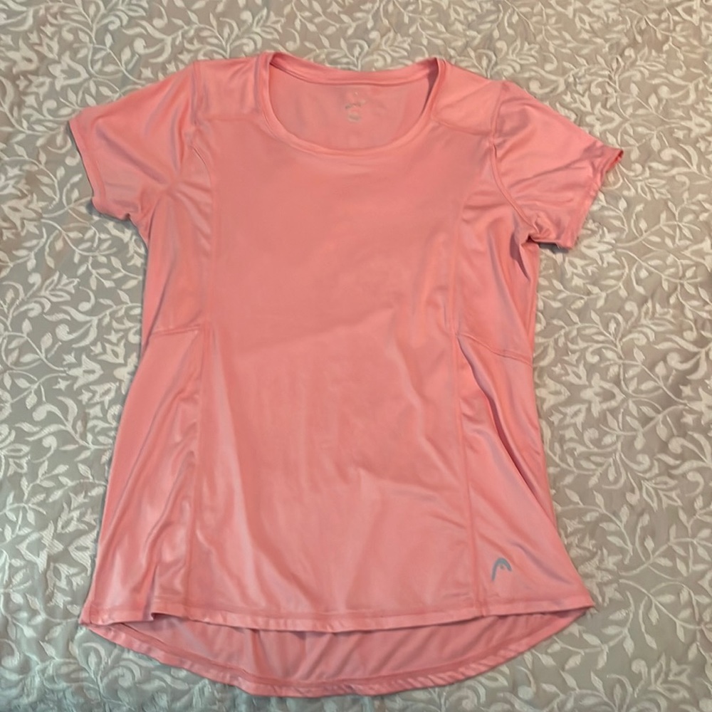 Womens Large Head workout tops gray and pink